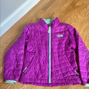 The North Face Purple Jacket with Light Green Details